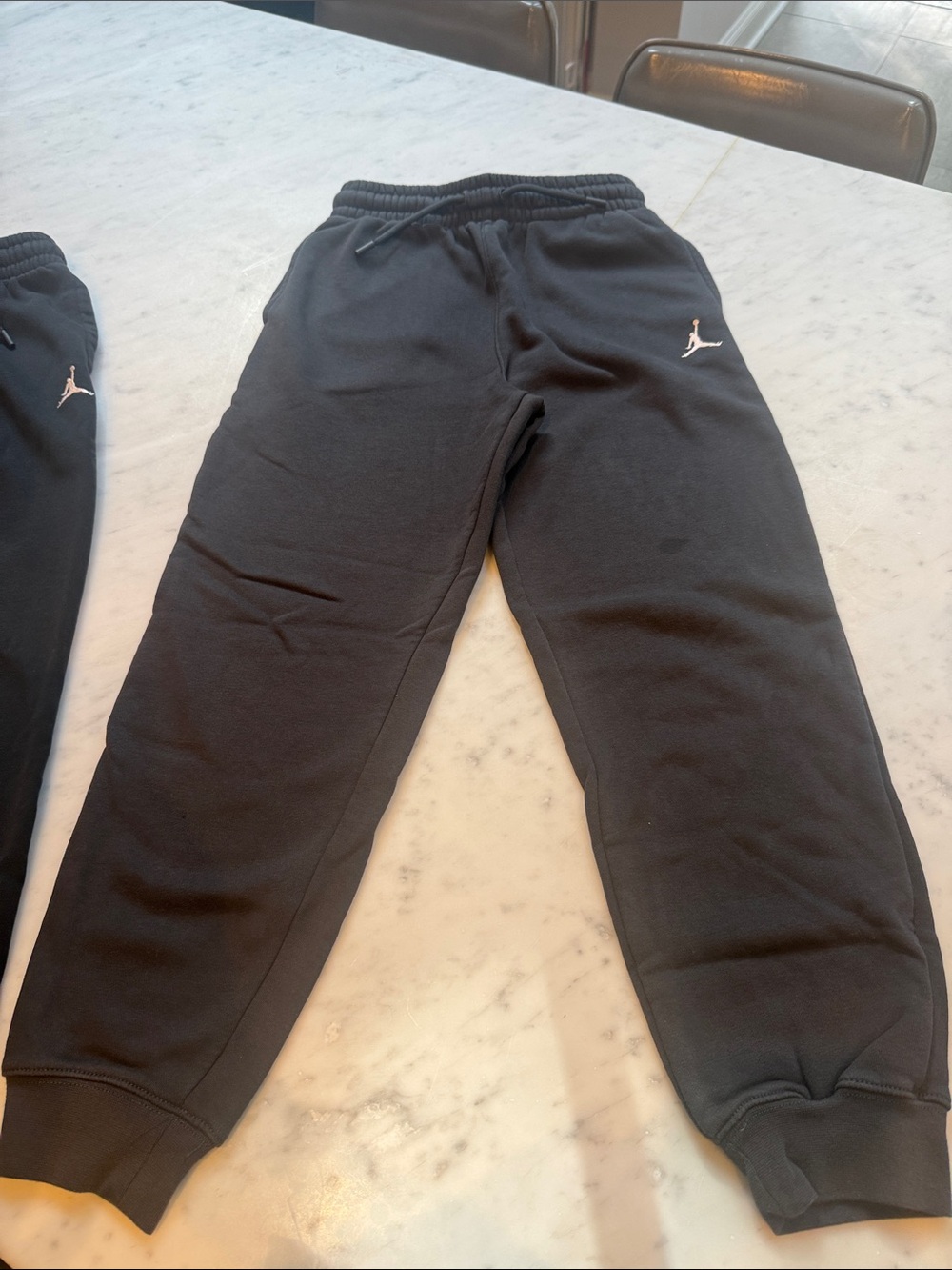 Jordan Black Kids' Fleece Joggers with White Jumpman size youth medium
